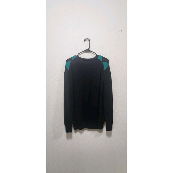 Lacoste Pullover Argyle V-Neck Sweater Men's Sz 7/L Long Sleeve Logo Blue Green - Picture 4 of 7